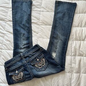 Y2K bedazzled flare jeans